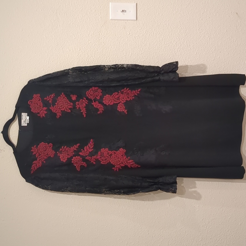Vintage Miri New York Couture Black Beaded Dress Size 14